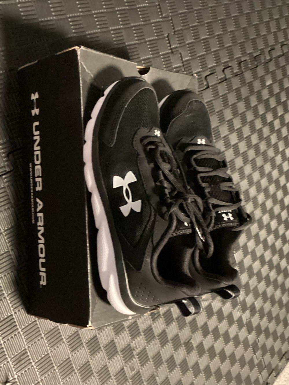 Under Armour Kids Black and White Athletic Sneakers